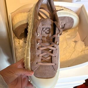 Y-3  Brown and Cream Sneakers